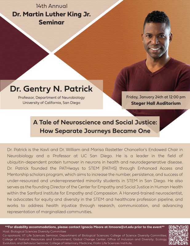 Flyer for A Tale of Neuroscience and Social Justice: How Separate Journeys Became One