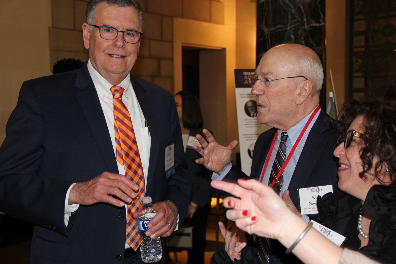 Michael Friedlander (at left) with Kurt Newman, president and chief executive officer of Children’s National Hospital. Photo by John Pastor/Virginia Tech
