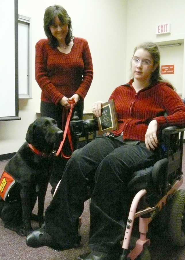 The 2008 award winner was Ellie, a black Labrador retriever that was trained by the St. Francis of Assisi Service Dog Foundation in Roanoke, Va.