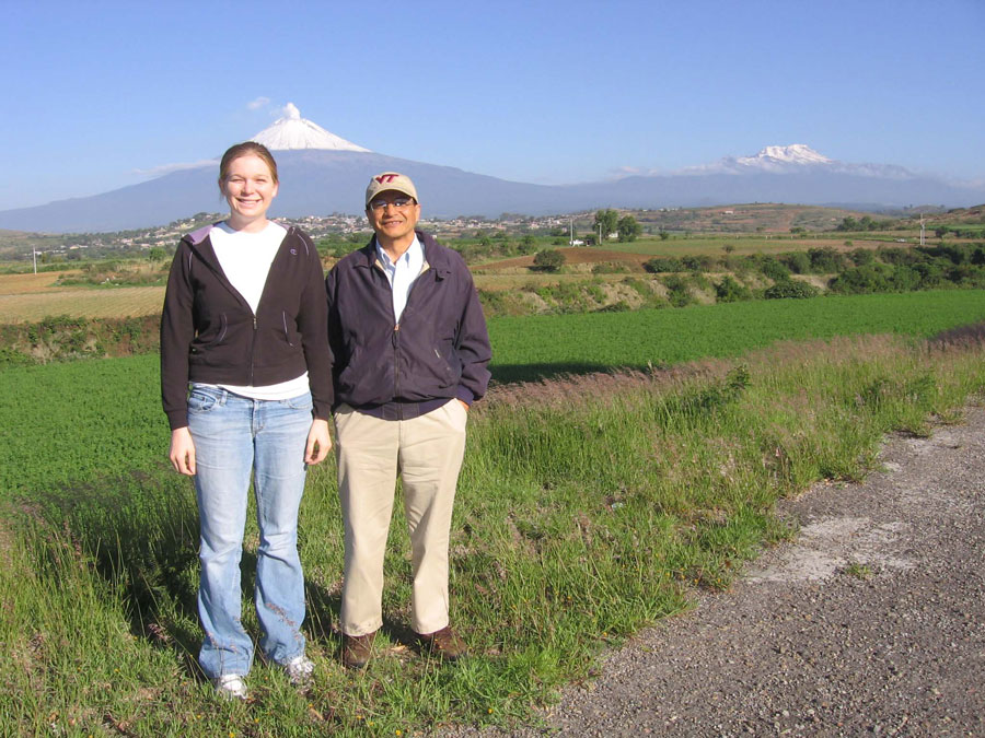 Program fellow Brittany Bogle (left) and mentor Tamim Younos recently visited Mexico as part of their energy efficiency of decentralized water systems summer project.