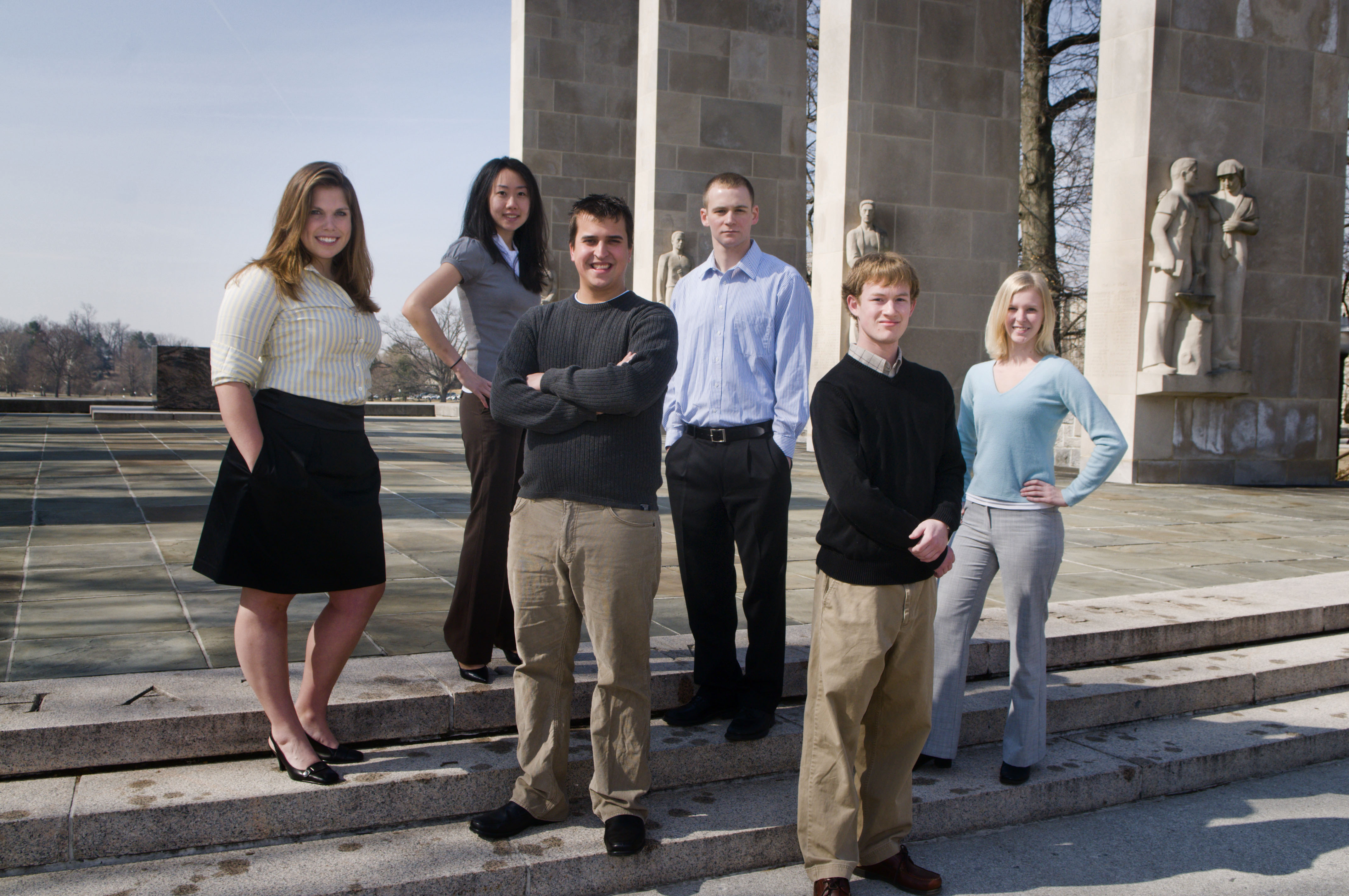 Virginia Tech students who will  present their research at the fourth annual Atlantic Coast Conference Meeting of the Minds undergraduate research conference in at North Carolina State University on April 2-4 are (left to right) Michelle Klassen, Sara Lu, Aaron Kroll, Jon Crain, Garrett Smith, and Sandra Hobsen.