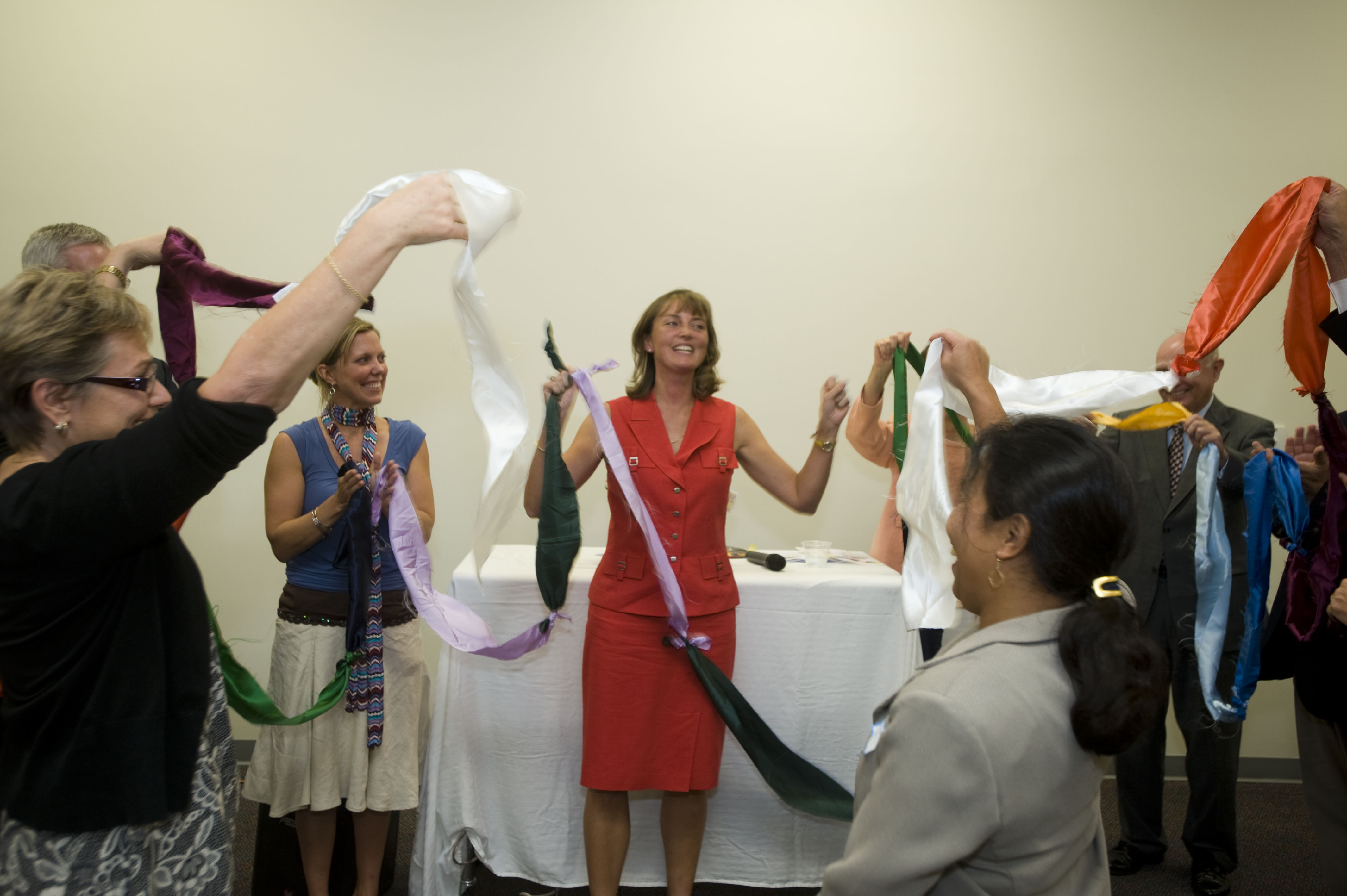 Rainbow Riders Administrator Kristi Snyder (center) and others cut the ribbon at the ceremony held Aug. 17.