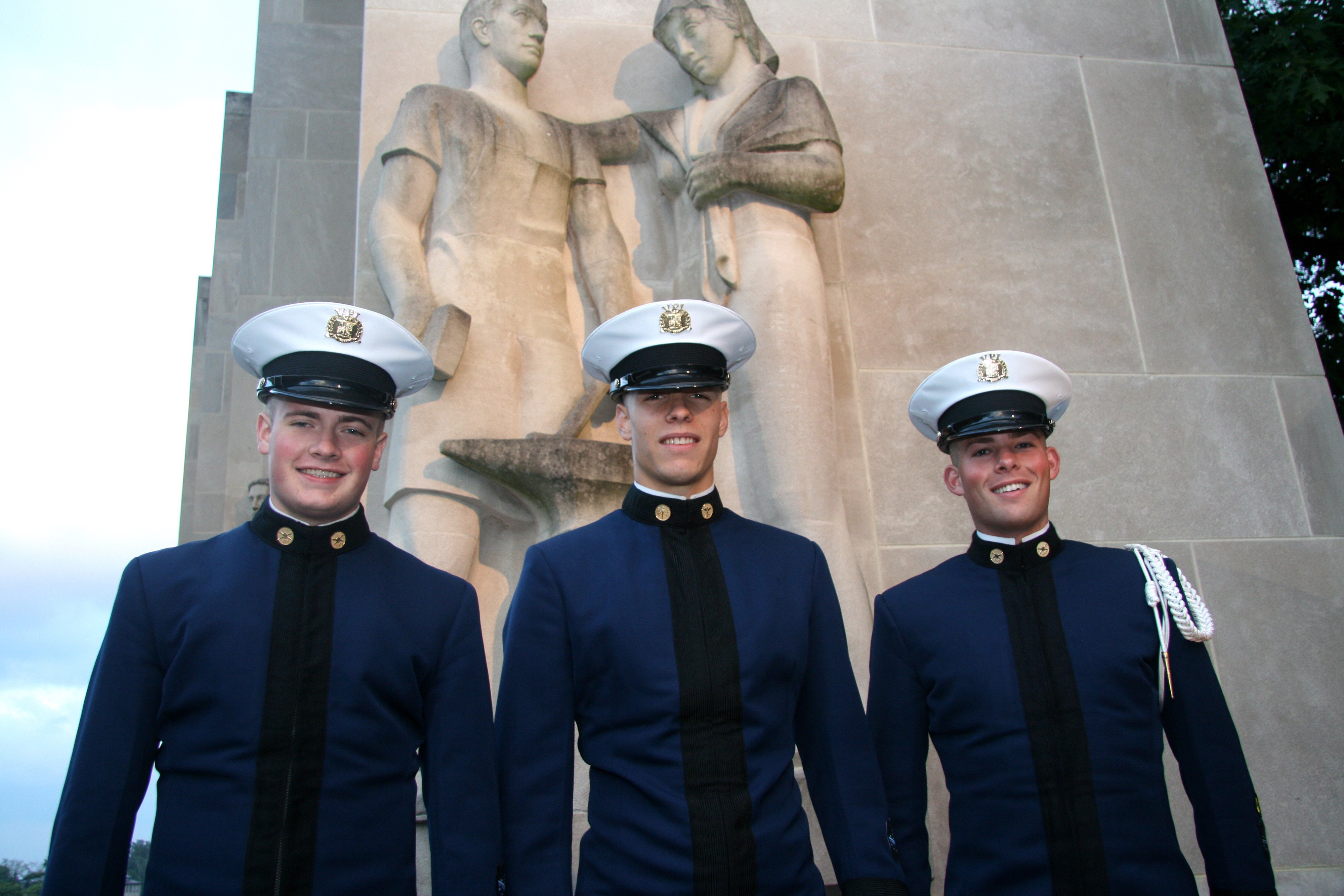 From left to right are Cadets Brendan Blawie, Ian Marble, and Alexander Zuchowicz