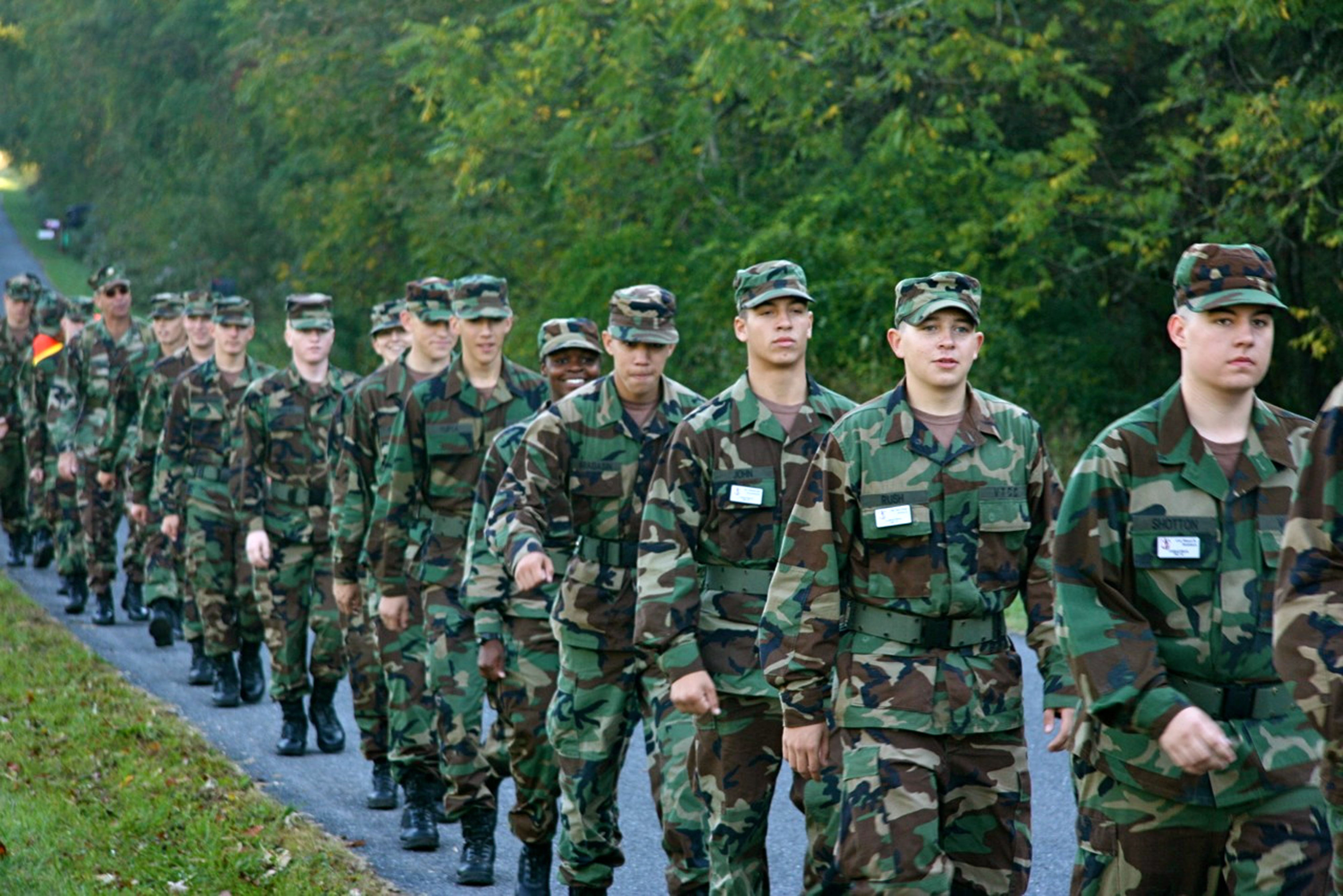 Members of the Virginia Tech Corps of Cadets Class of 2014 take part in the Fall Caldwell March last September