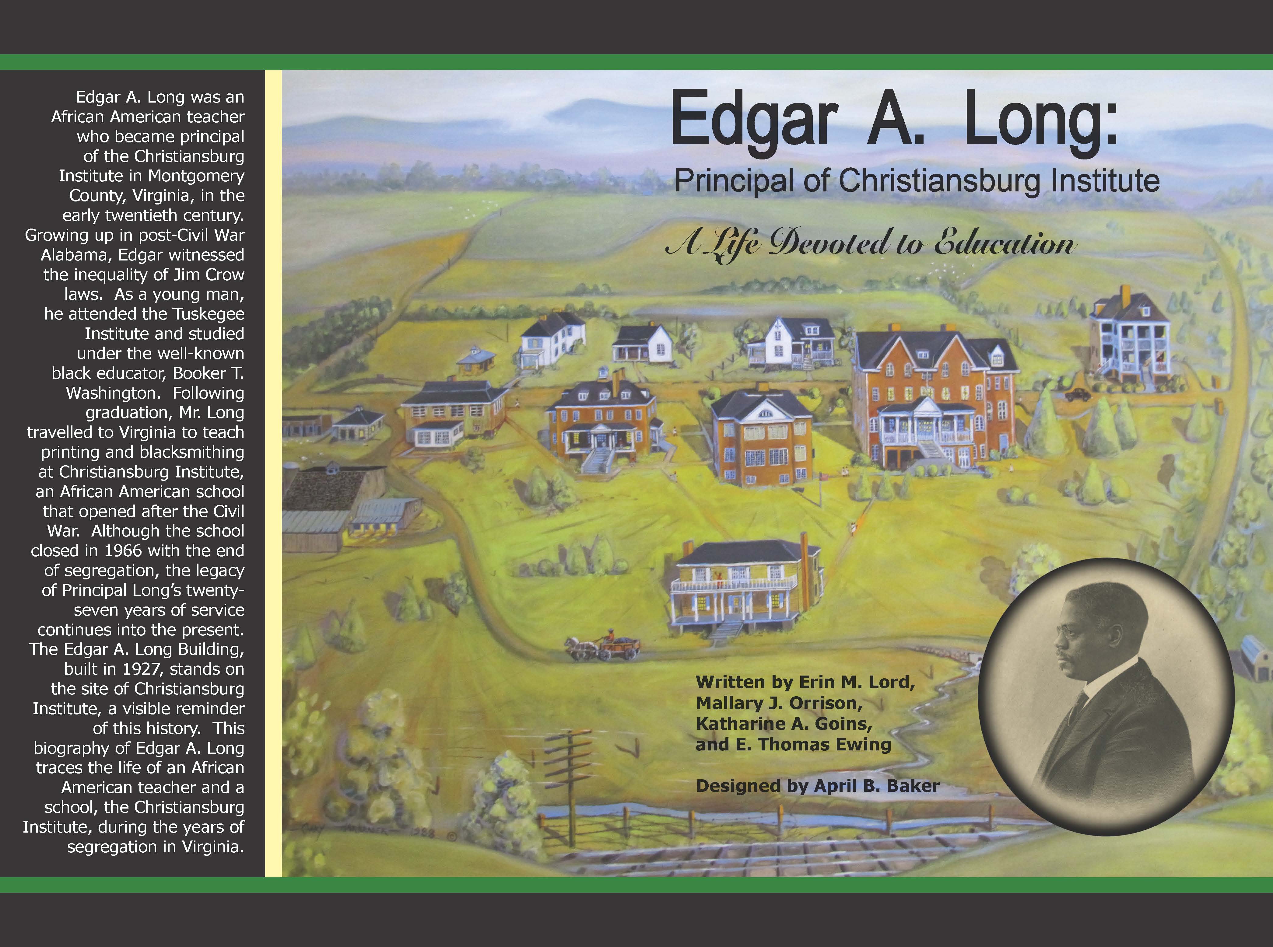 Book cover for "Edgar A. Long: Principal of Christiansburg Institute"