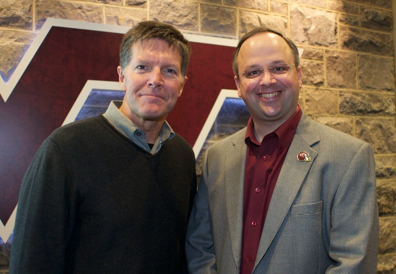 Emmy Award winning journalist Stone Phillips recently visited the lab of Stefan Duma, head of the Virginia Tech -- Wake Forest School of Biomedical Engineering and Sciences, as part of Phillips' story, “Hard Hits, Hard Numbers: The First Study of Head Impacts in Youth Football.” 