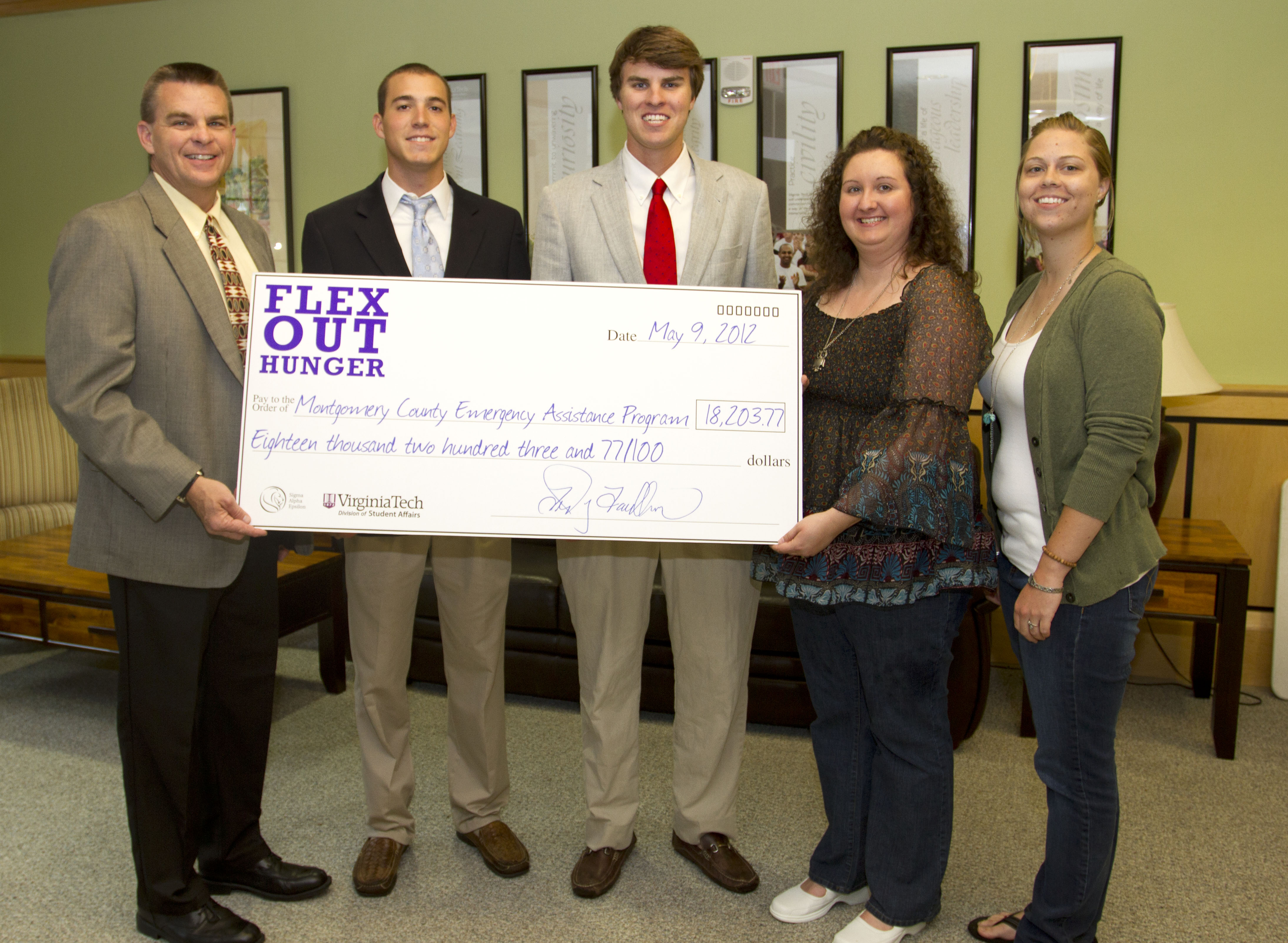 Flex Out Hunger 2012 check presentation