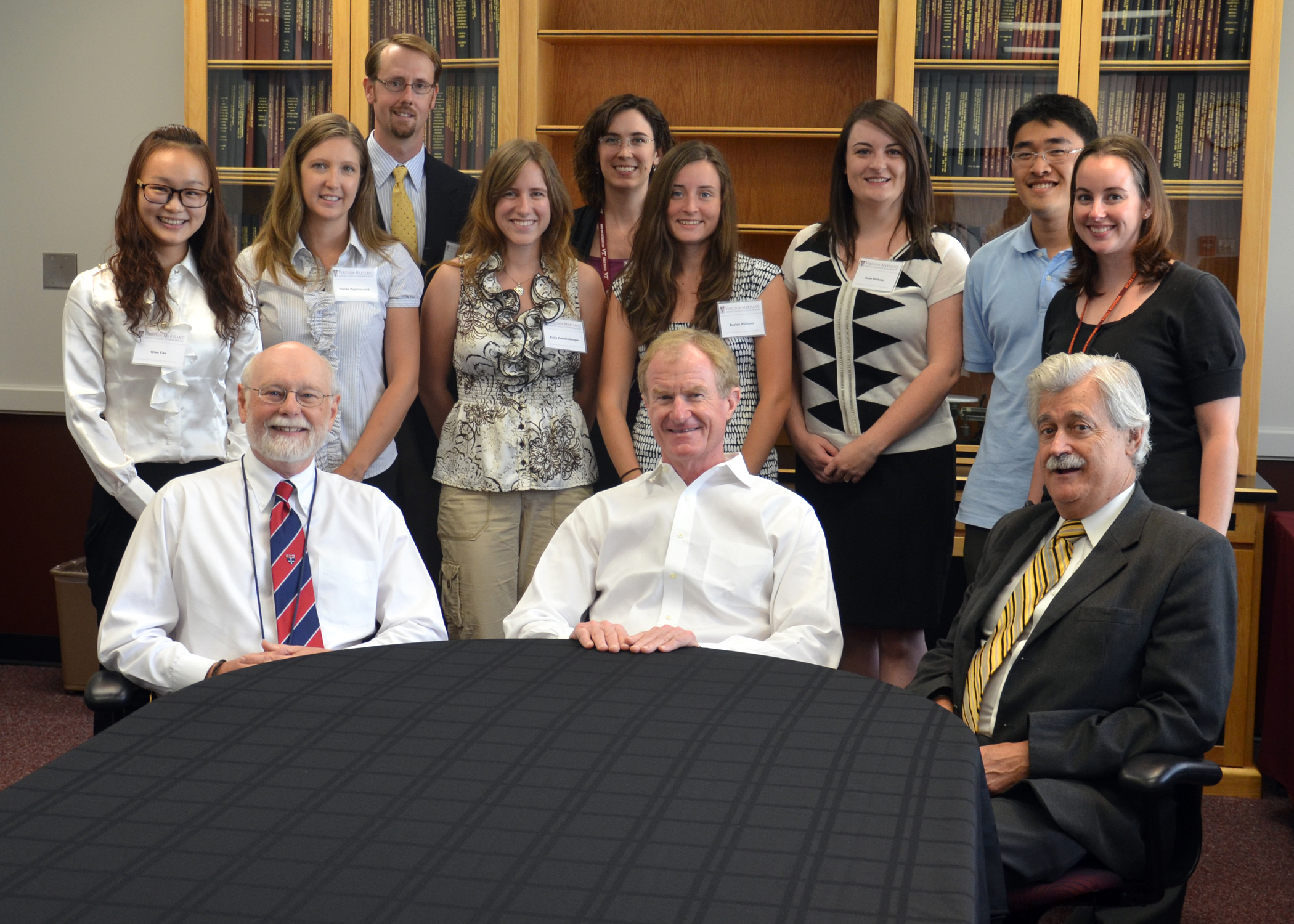 Graduate students meet with scholarship benefactor, E. Roe Stamps, IV.
