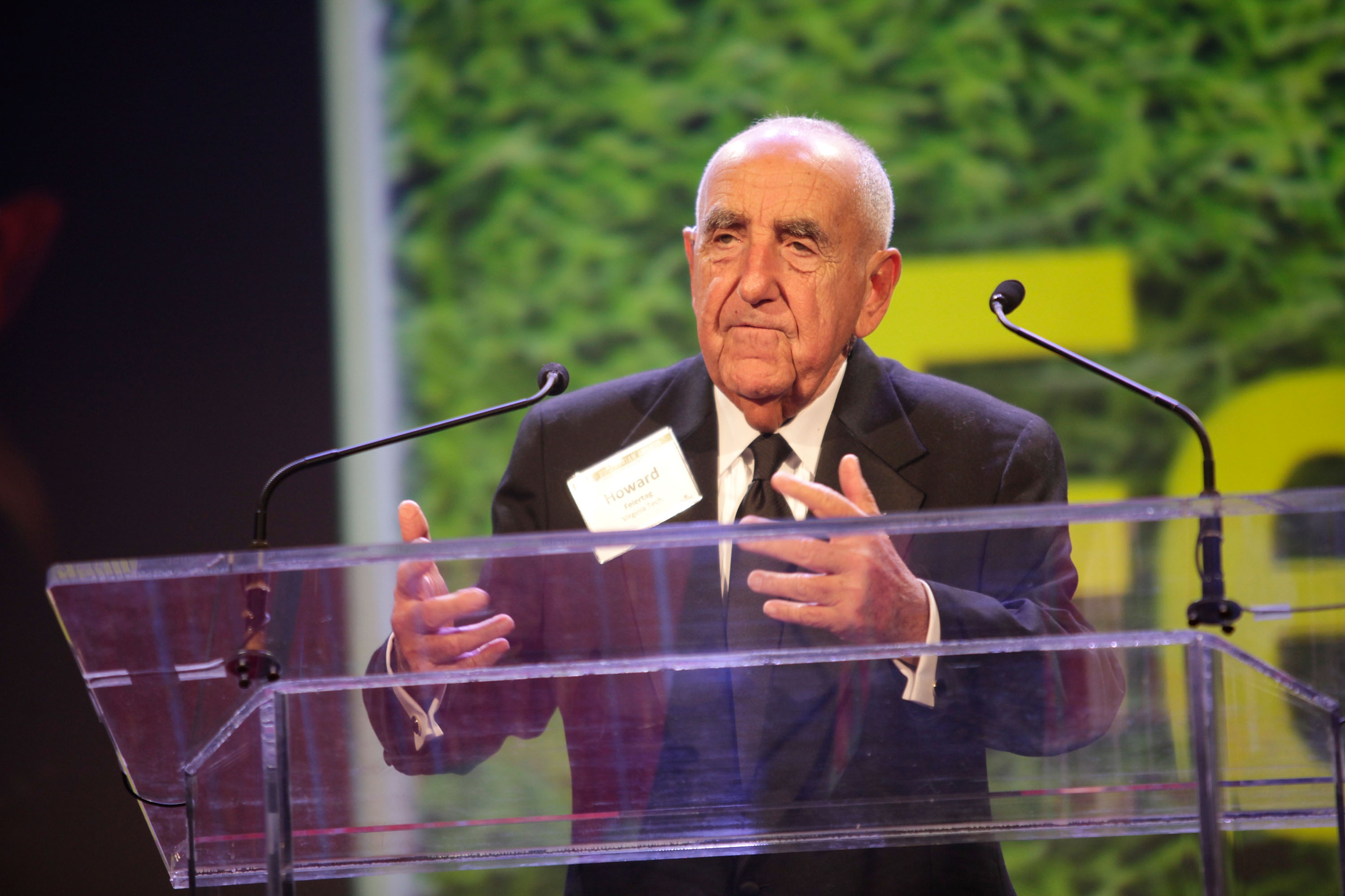 Howard Feiertag addresses the audience at annual gala of the Hospitality Sales and Marketing Association International. Photo credit: Getty Images for HSMAI