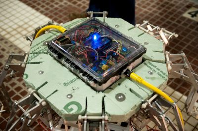Upclose shot at robotic jellyfish Cyro's electronic body