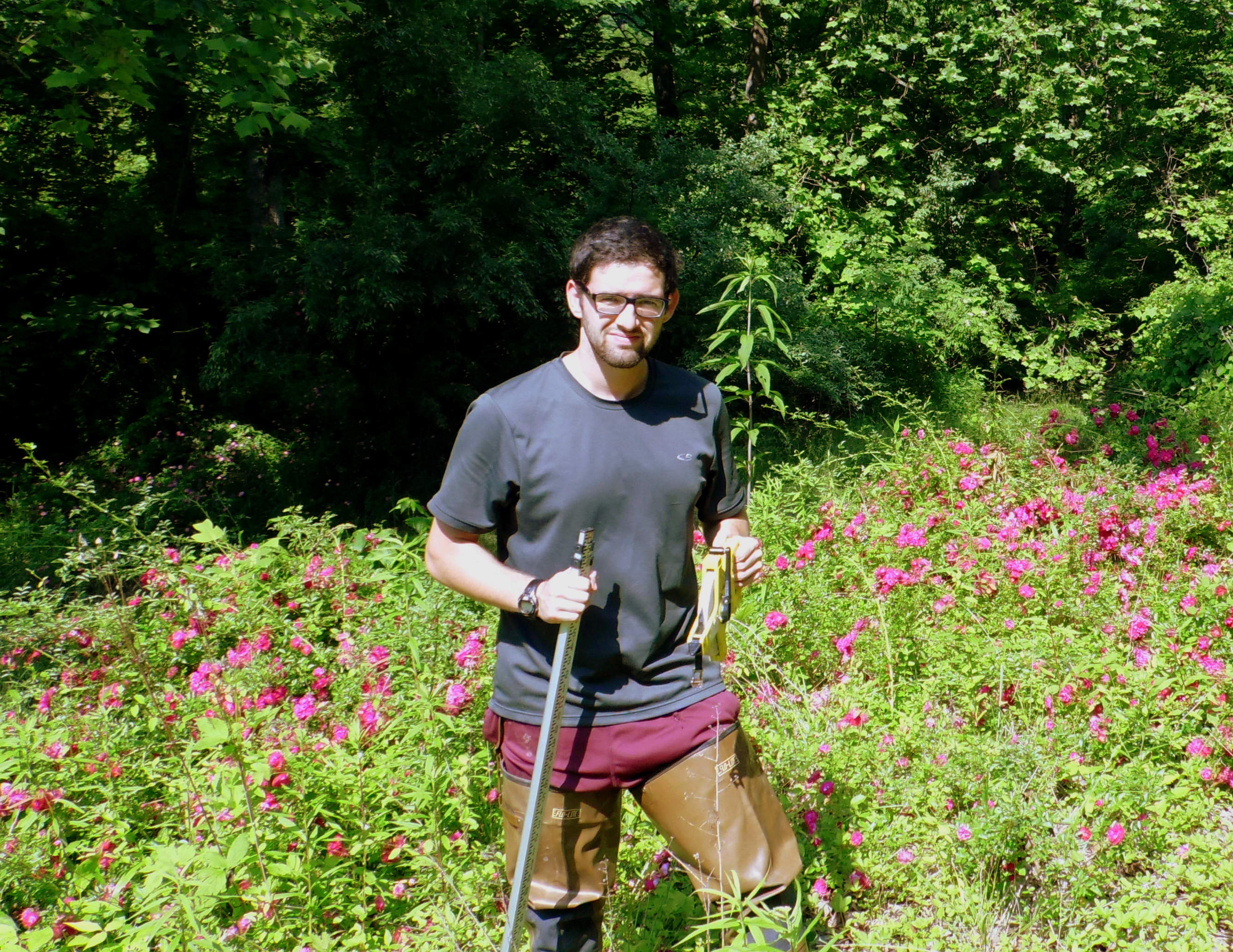 Matthew Razaire takes surface water samples in Wise County, Virginia