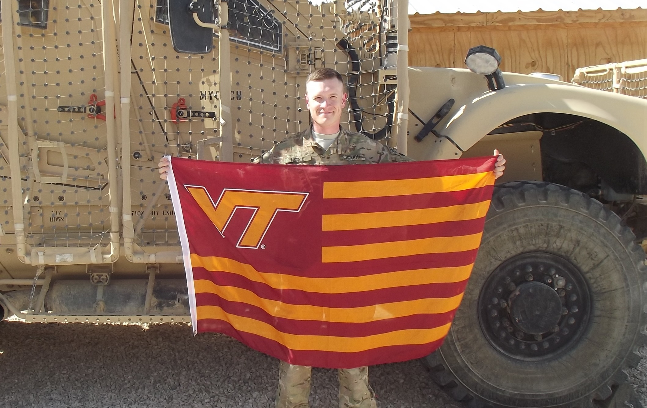 Capt. Joshua Petrus, U.S. Army, Virginia Tech Corps of Cadets Class of 2008 in Afghanistan.