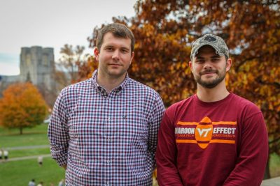 Student veterans Trey VanHout, at left, and Matthew Dyke.