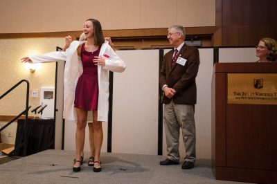 DVM student receives white coat