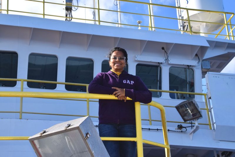 Kannikha Kolandaivelu on the JOIDES ship