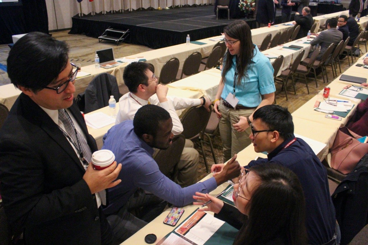 Virginia Tech students discuss issues at the eleventh annual Virginia Governro's Conference on Agricultural Trade.