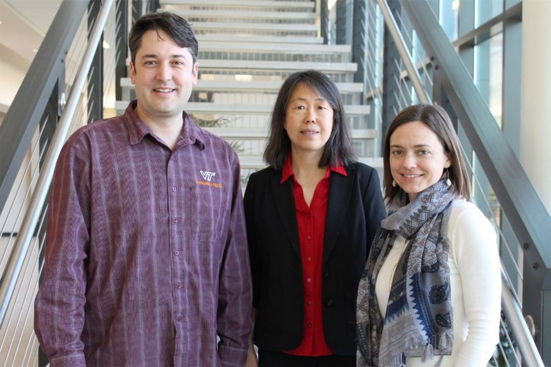 Virginia Tech researchers Roger Schürch, Kang Xia, and Cassidy Rist
