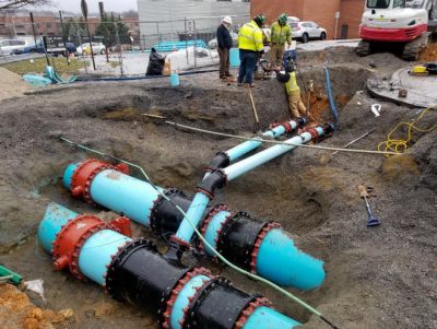 Pipes to be installed during chilled water infrastructure project