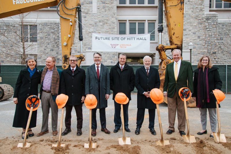 Groundbreaking event for Hitt Hall on Virginia Tech's Blacksburg campus.