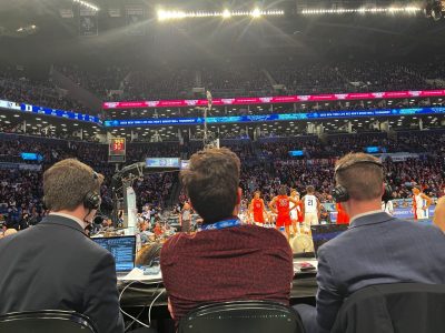 SMA students courtside on press row