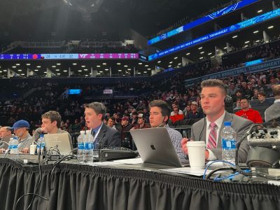 SMA students on press row