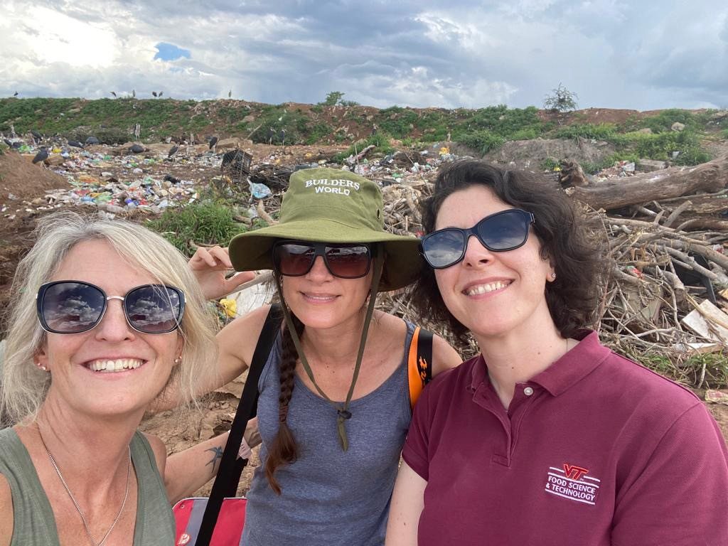 Kathleen Alexander, Lena Patino, and Monica Ponder in a landfill in Botswana.