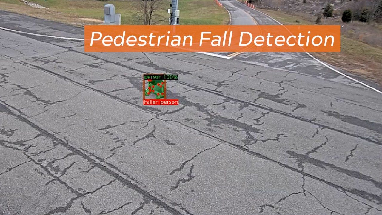 The NEC cameras can detect pedestrians who have fallen, including the capability to blur a pedestrian's face for privacy. Photo from the Virginia Tech Transportation Institute