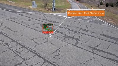 Camera detection of pedestrian who has fallen in the middle of a roadway