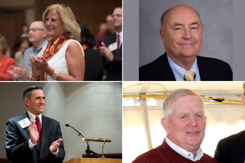Four people who will serve on the Virginia Tech Board of Visitors.