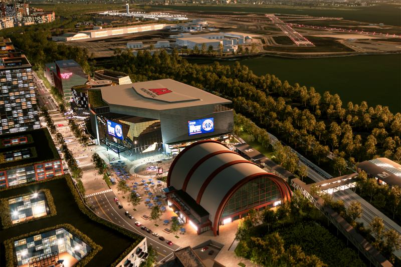 Rendering of a new sports and entertainment facilty 