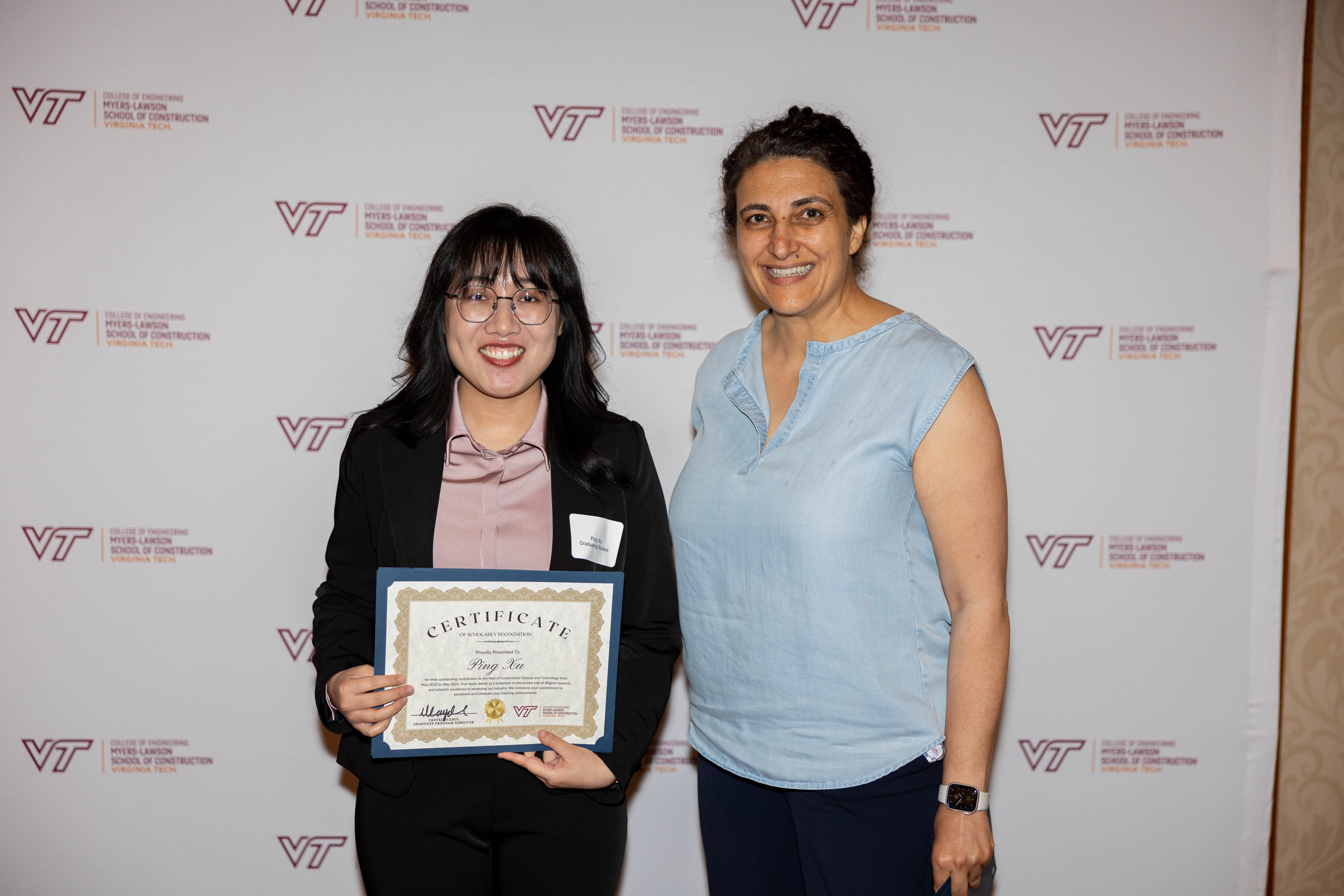 Ping Xu (at left) and Tanyel Bulbul. Photo by Will Drew for Virginia Tech.