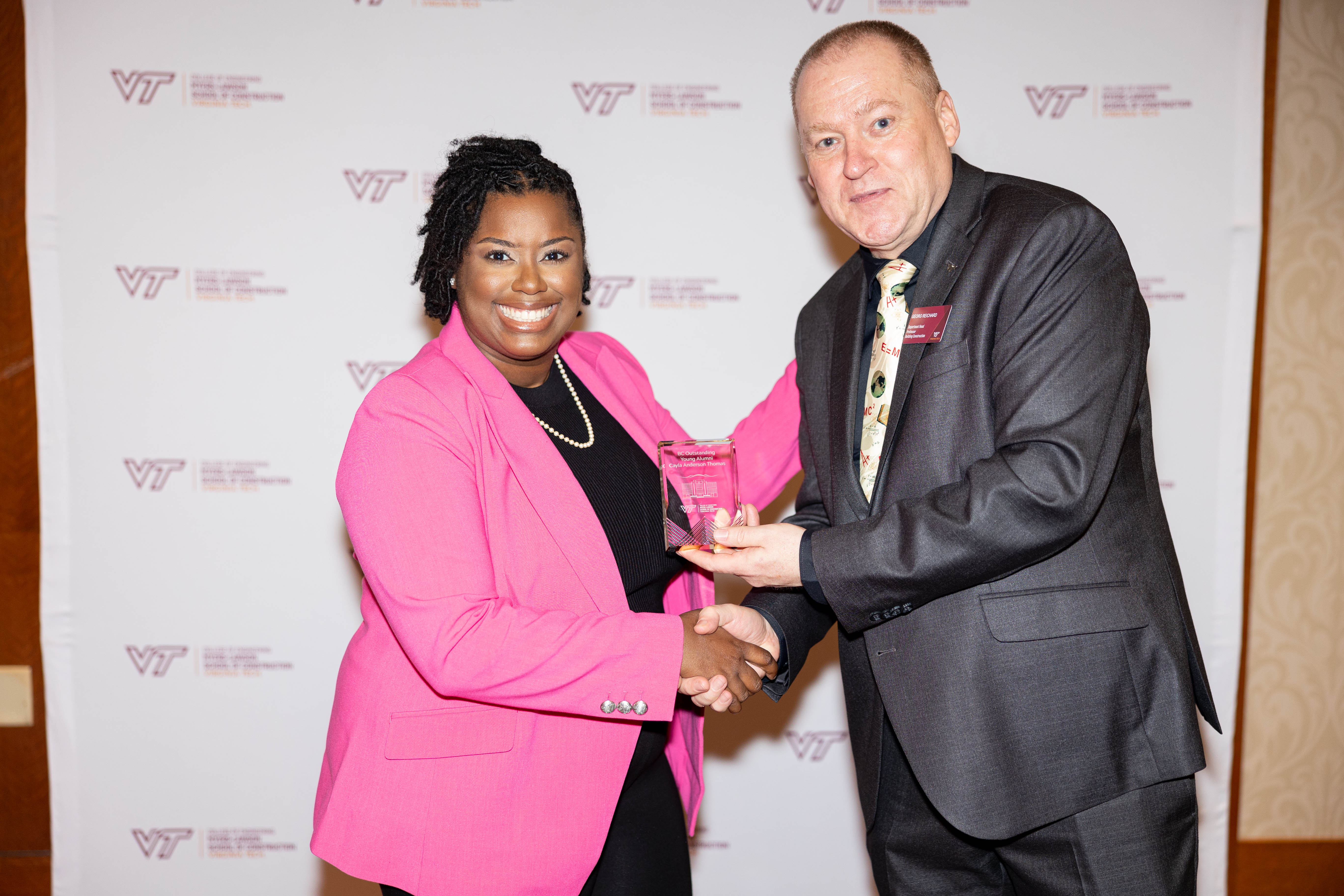 Cayla Thomas '16 (at left) and Georg Richard. Photo by Will Drew for Virginia Tech.