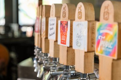 The Fightin' Hokies Orange Wheat tap handle at Hardywood