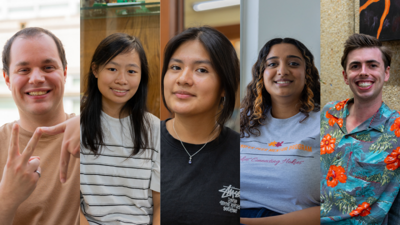 From left: electrical and computer engineering students Zachary Schmidt, Victoria Chin, Stephanie Rodas Arias, Sneha Magadi, and Brendan Love.