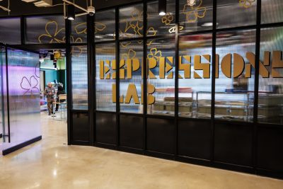 The entrance to the Expressions Lab at Amazon HQ2. Photo by Craig Newcomb for Virginia Tech.
