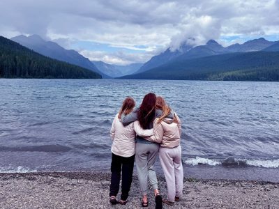 Jess Henry, Mary Grace Larson, and Cami Miller in Glacier National Park. Photo courtesy of Mary Grace Larson