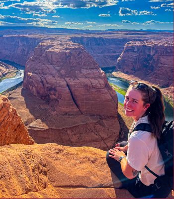 Maia Caddle at Horseshoe Bend in Glen Canyon National Recreation Area. Photo courtesy of Maia Caddle