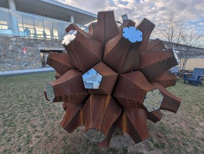The completed and weathered Emergence sculpture, several weeks after installation. Photo courtesy of Ben Knapp.
