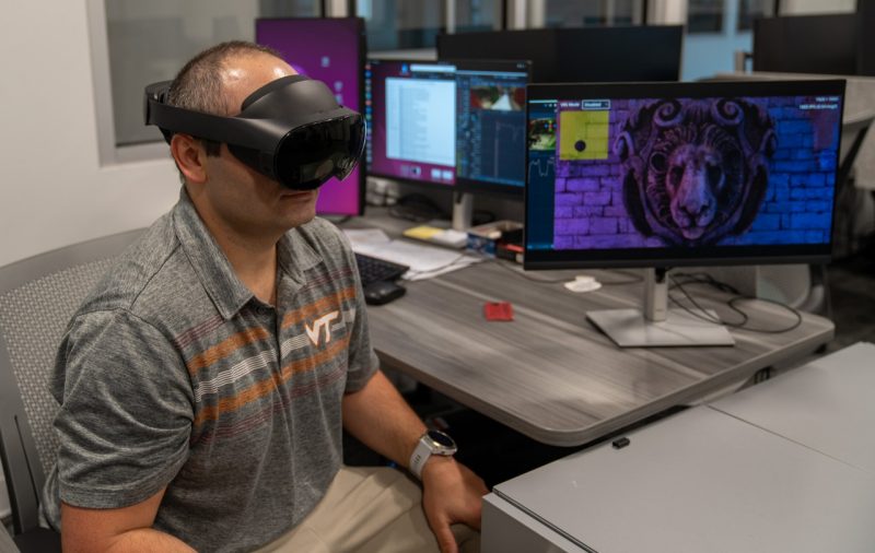 Paul Maynard wearing vr headset
