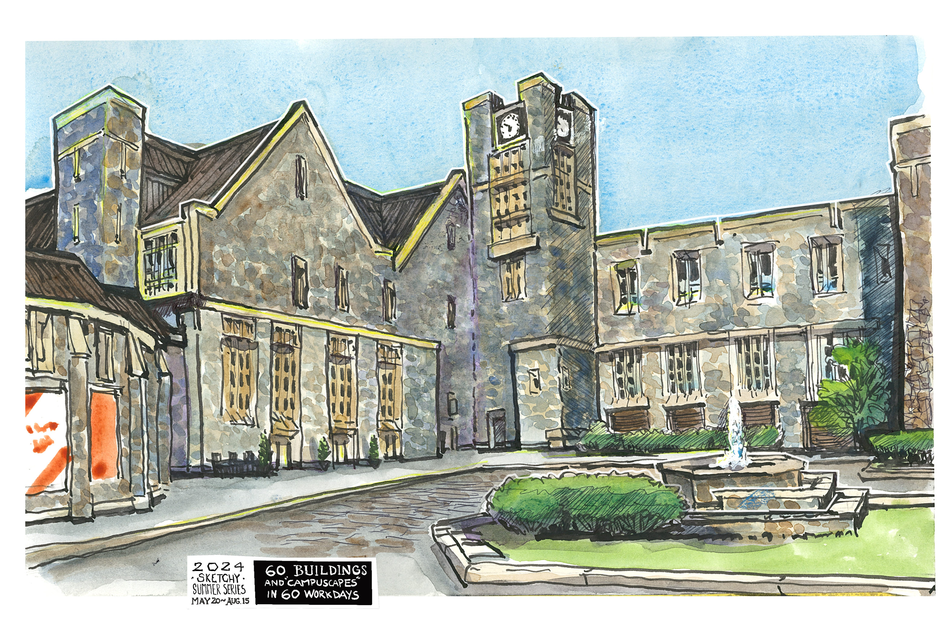 Sketch of the Holtzman Alumni Center