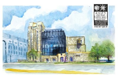 Watercolor sketch of New Classroom Building
