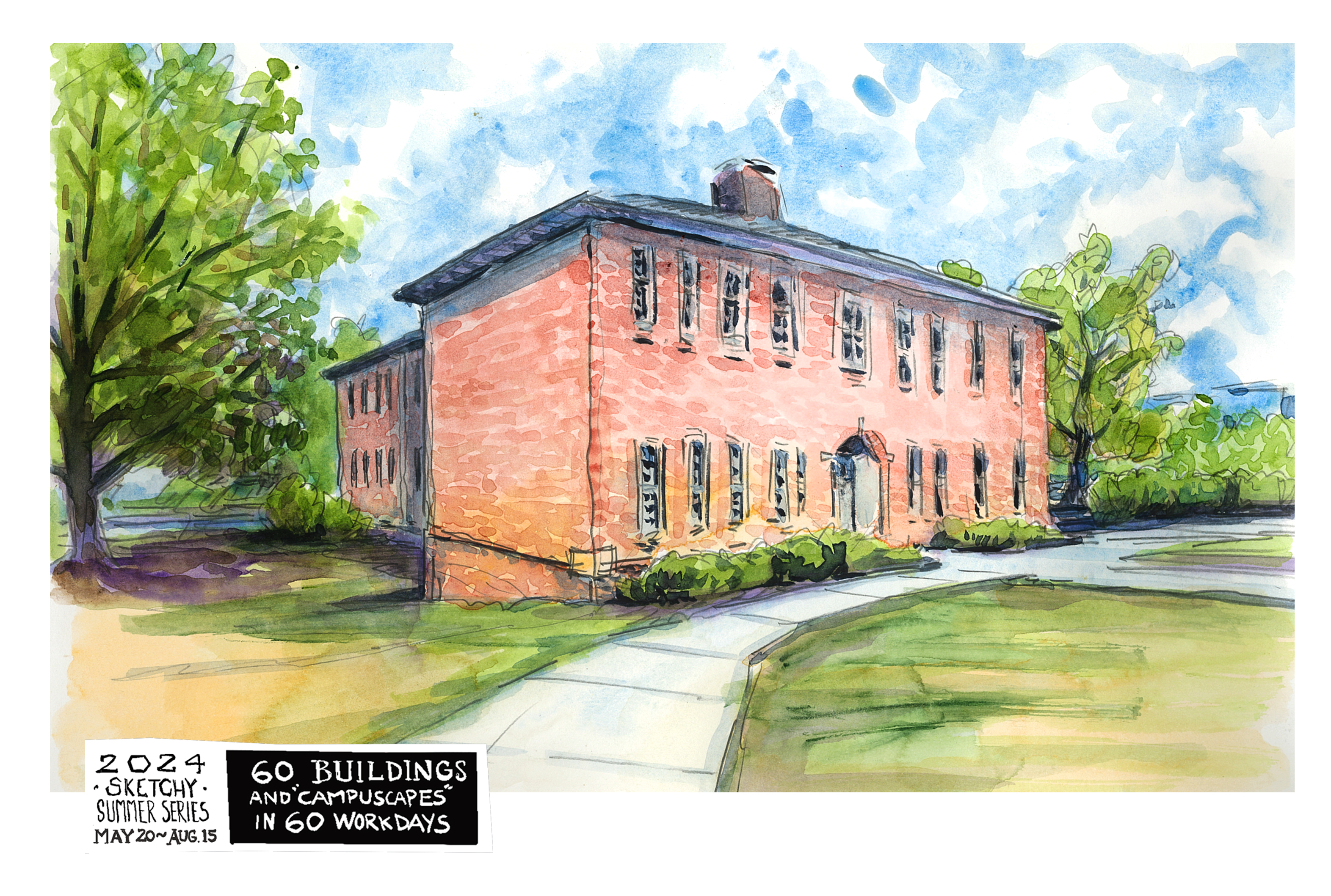 Watercolor sketch of the Media Building