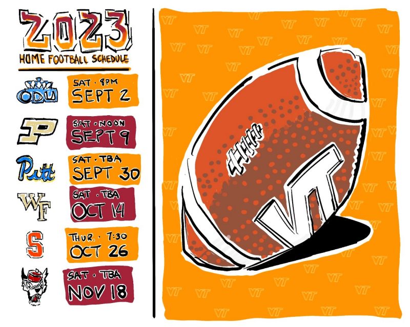 Digital sketch of the home schedule for 2023 football field