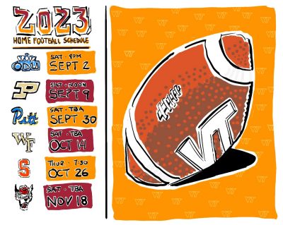 Digital sketch of the home schedule for 2023 football field