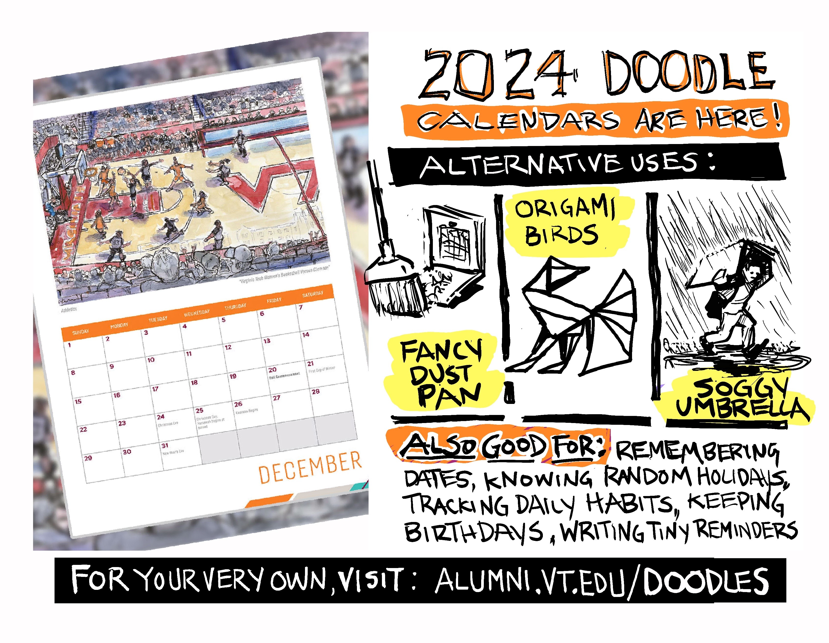 Ddigital promotion of the 2024 doodle calendars