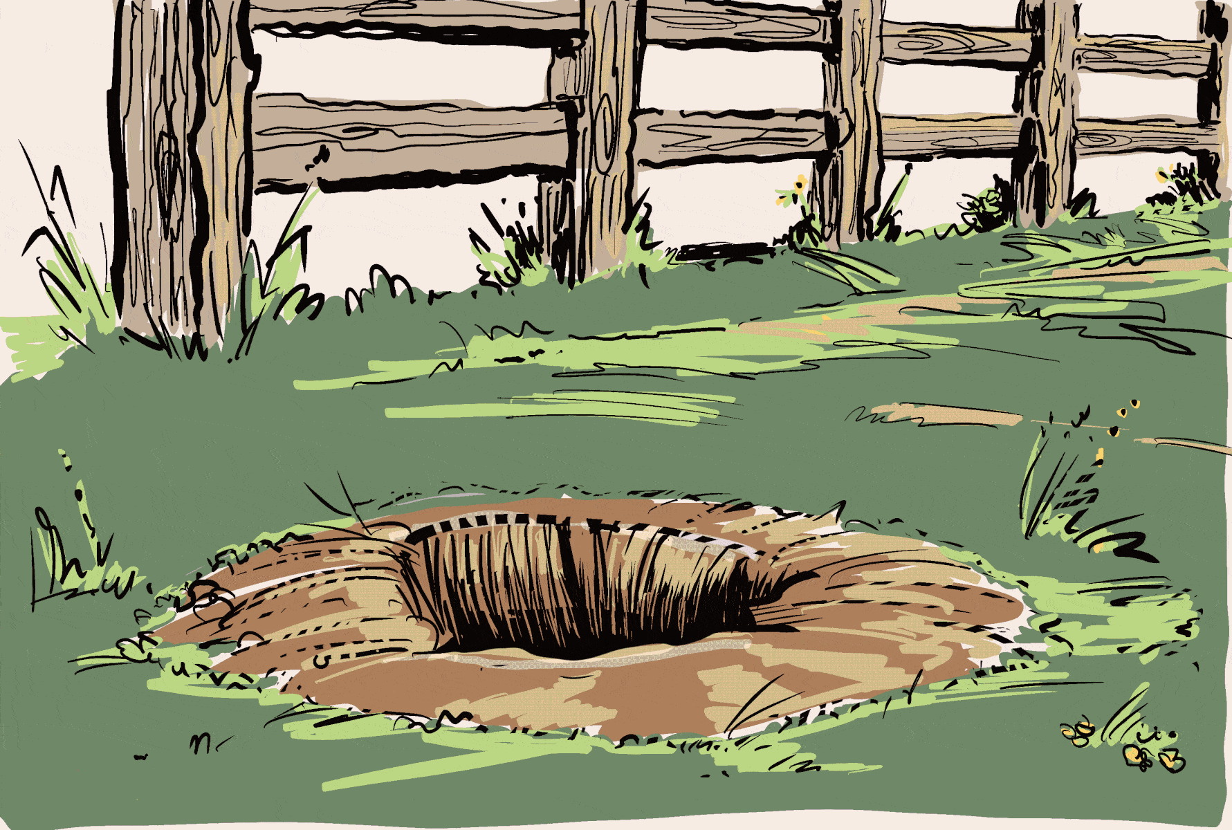 Animation of the HokieBird popping out of the groundhog hole