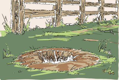 Animation of the HokieBird popping out of the groundhog hole
