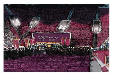 Ink and digital color of the CAAAD College Commencement Ceremony