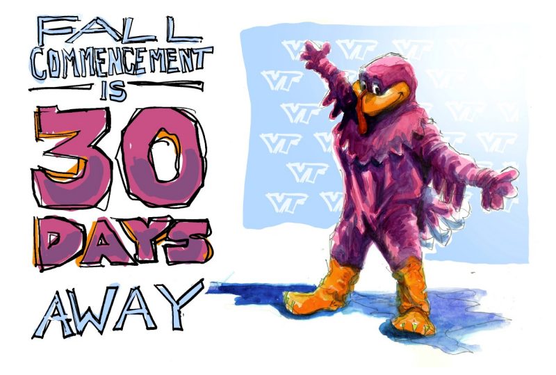 Fall commencement is 30 days away with the HokieBird