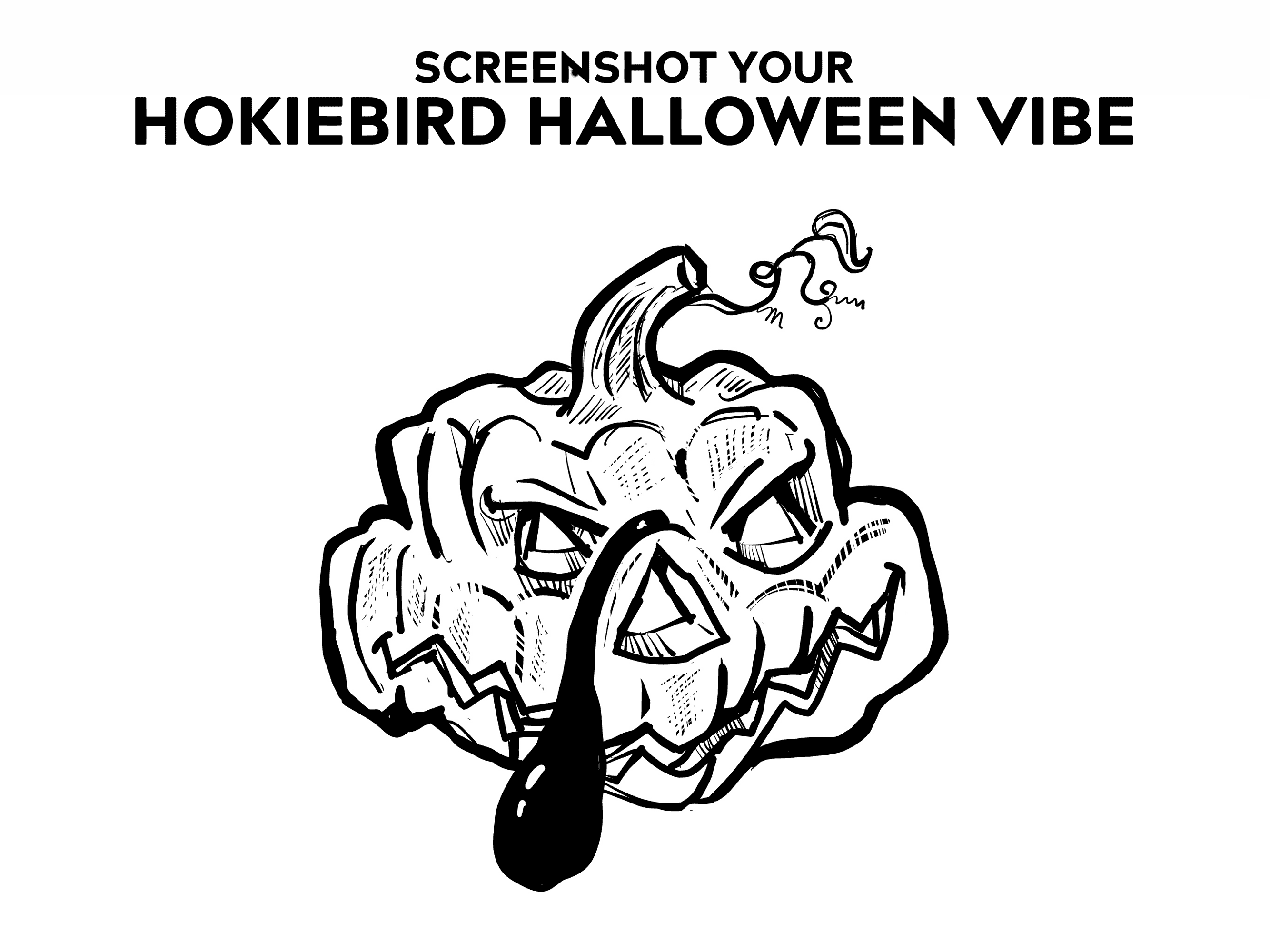 digital sketch of different hokiebird costumes for halloween
